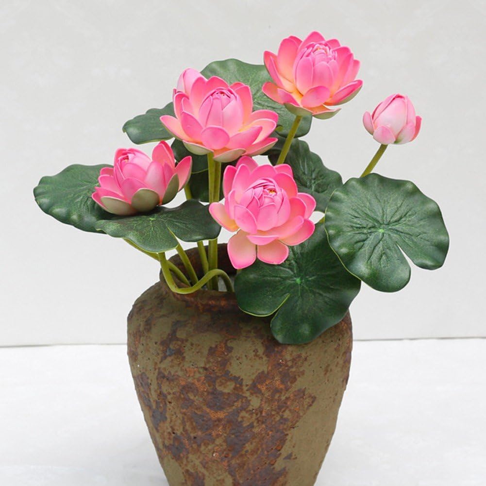 Amazon｜人工蓮 蓮 造花 花束 人工蓮葉 本物のような スイレン